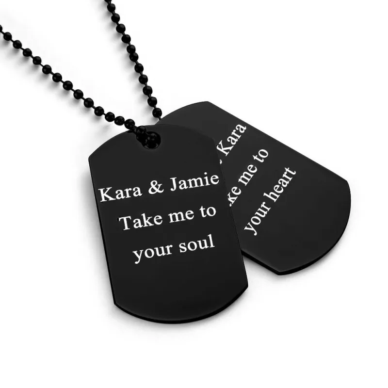 Custom Double Dog Tag Necklace Personalized Men's Jewelry for Wedding Gift And Anniversary 6