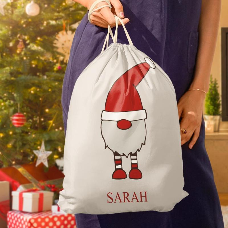 Custom Engraved Bag Santa Drawstring Bag Christmas Sack Gift Bag 2