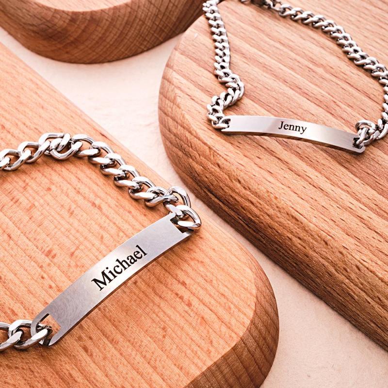 Custom Engraved Bracelet Set Personalized Fashion Bracelet For Couples Unique Personalized Bracelets for Valentines' Day Gifts 5