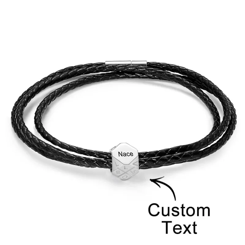 Custom Engraved Bracelet Simple and Versatile Valentine's Gift for Him