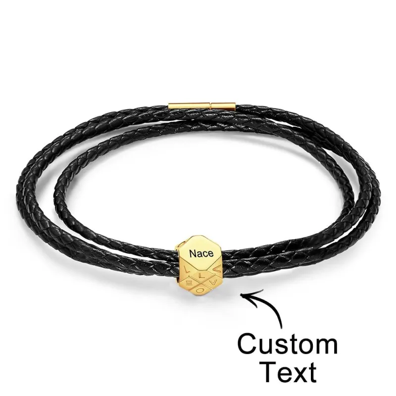 Custom Engraved Bracelet Simple and Versatile Valentine's Gift for Him 1