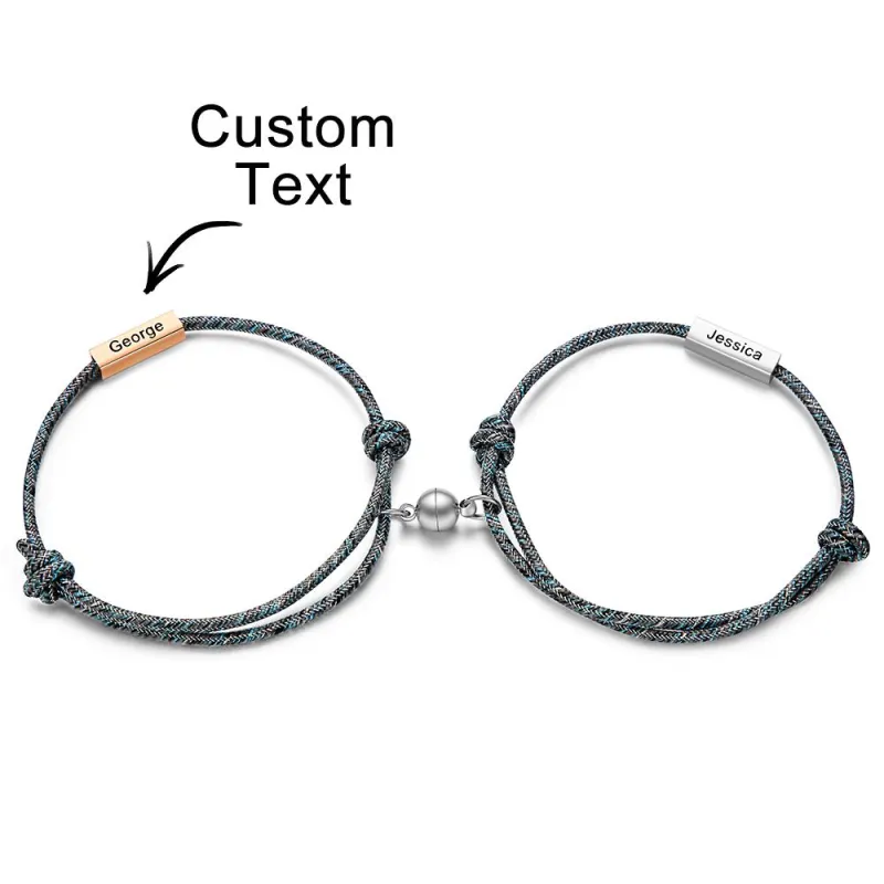 Custom Engraved Bracelets Magnetic Bracelets Gifts for Couple