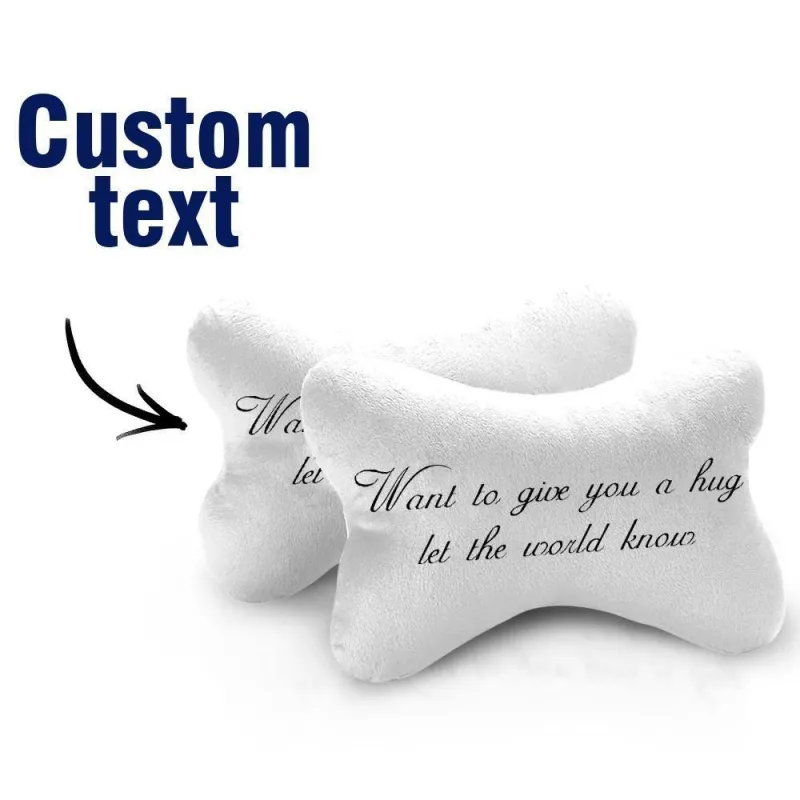 Custom Engraved Car Neck Pillow-White