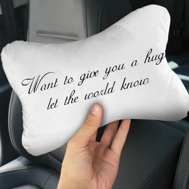 Custom Engraved Car Neck Pillow-White 2