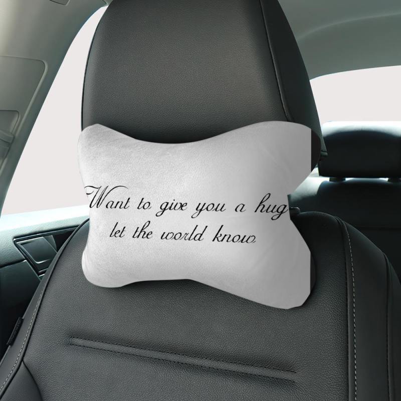 Custom Engraved Car Neck Pillow-White 3