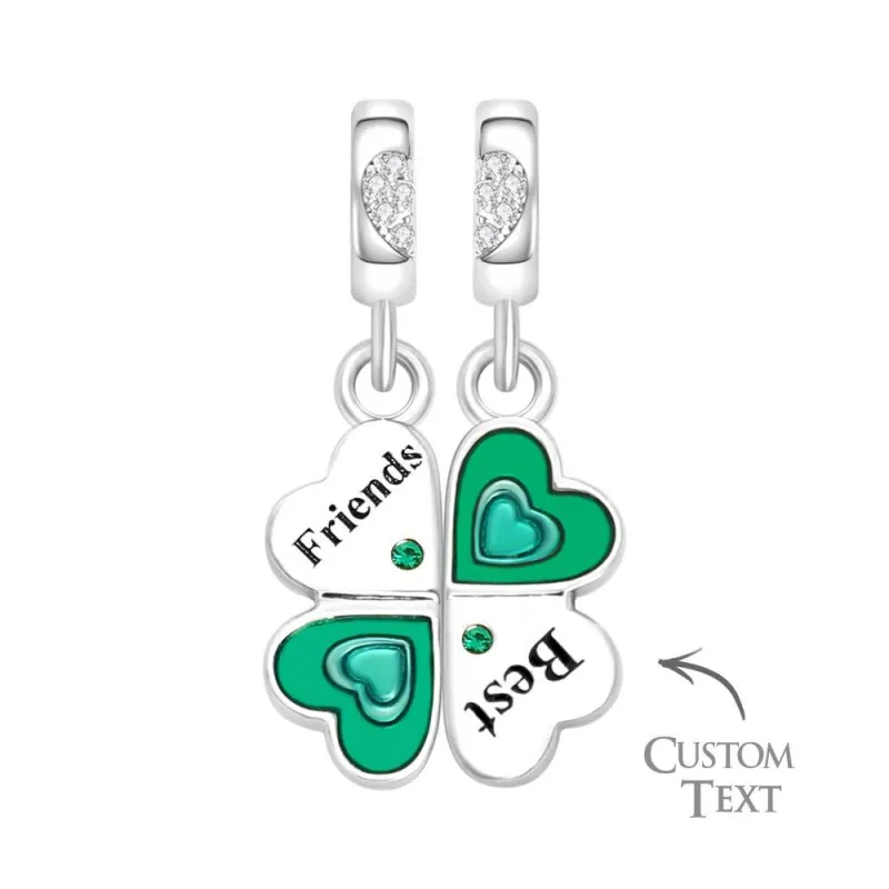 Custom Engraved Charm Four Leaf Clover Lucky Gift