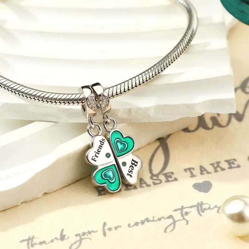 Custom Engraved Charm Four Leaf Clover Lucky Gift 2