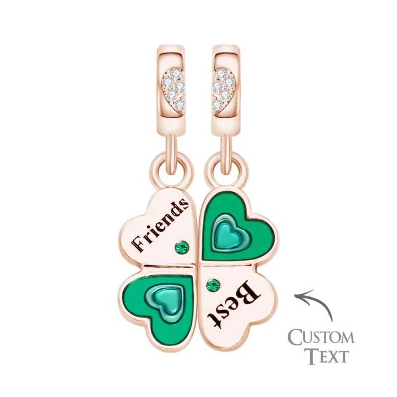 Custom Engraved Charm Four Leaf Clover Lucky Gift 5