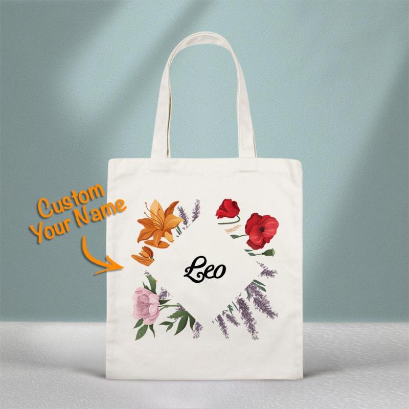 Custom Engraved Hand Bags Flower Theme