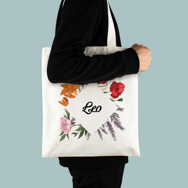 Custom Engraved Hand Bags Flower Theme 3