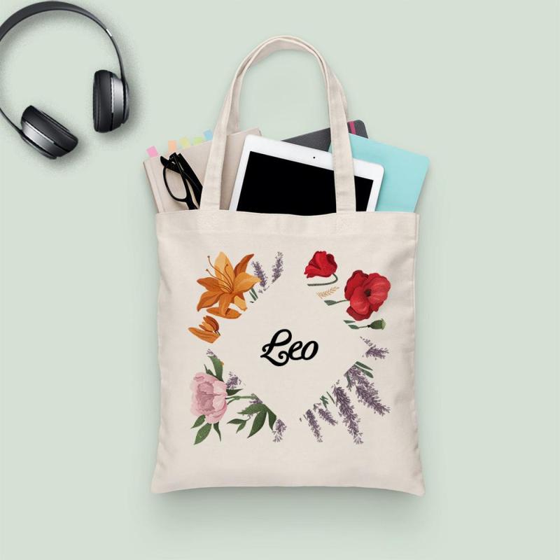 Custom Engraved Hand Bags Flower Theme 4