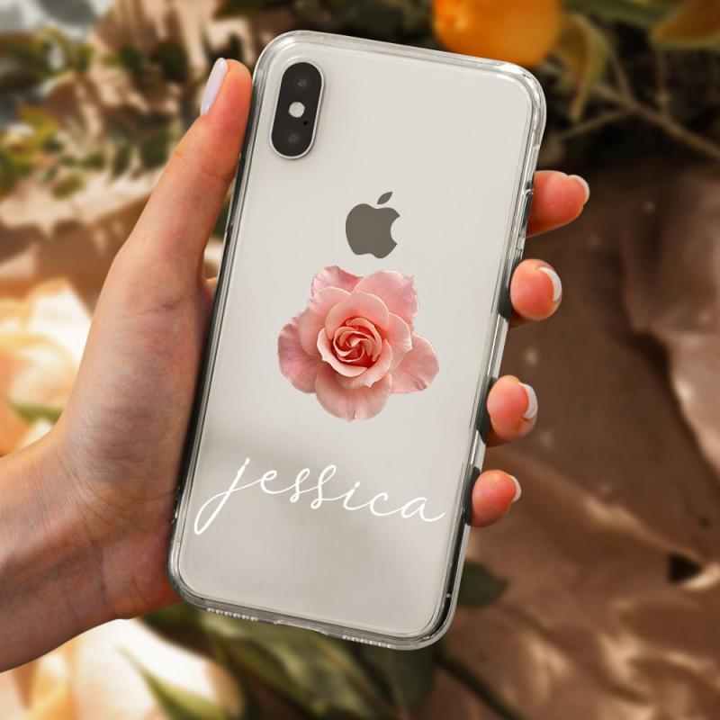 Custom Engraved iPhone Case iPhone XS Max Rose Pattern Fashion Simplicity 1