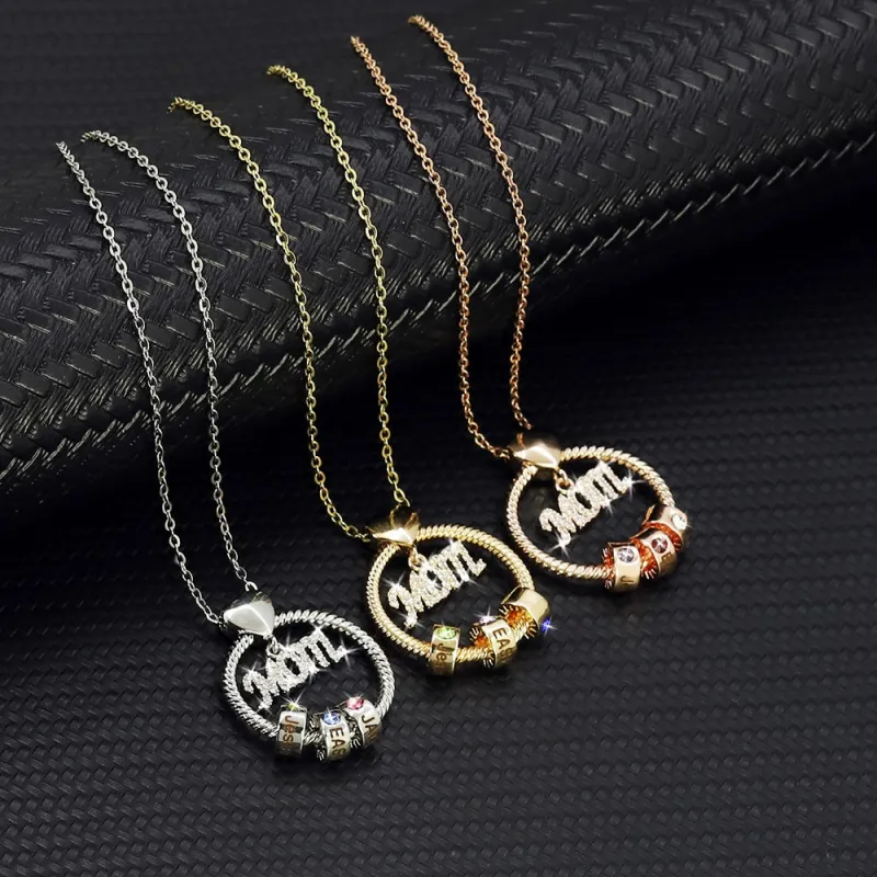 Custom Engraved Necklace Birthstone Necklace Mother's Love Necklace Best Gift For The Greatest Mother 3