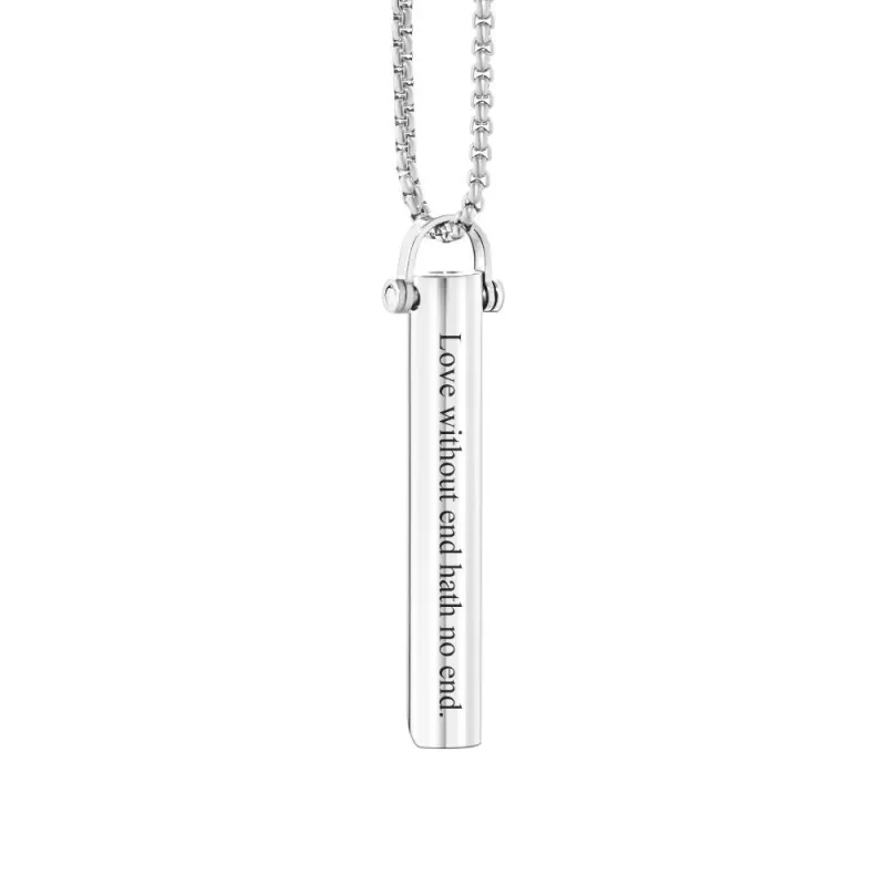 Custom Engraved Necklace Cylindrical Simplicity Memorable Gifts