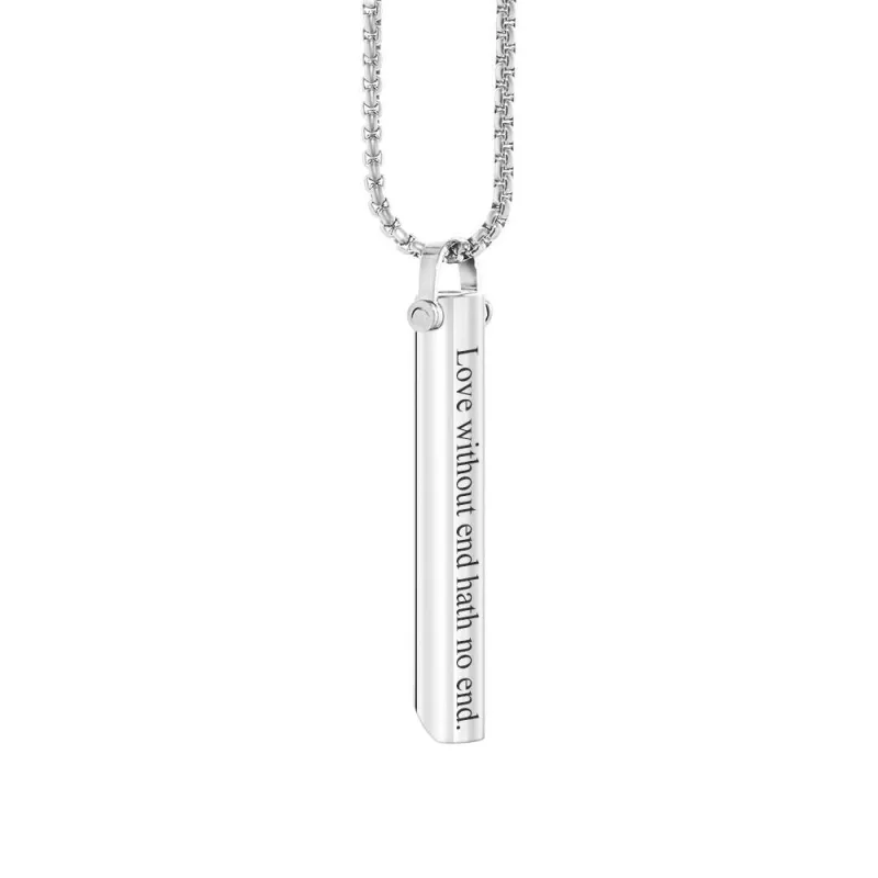 Custom Engraved Necklace Cylindrical Simplicity Memorable Gifts 1