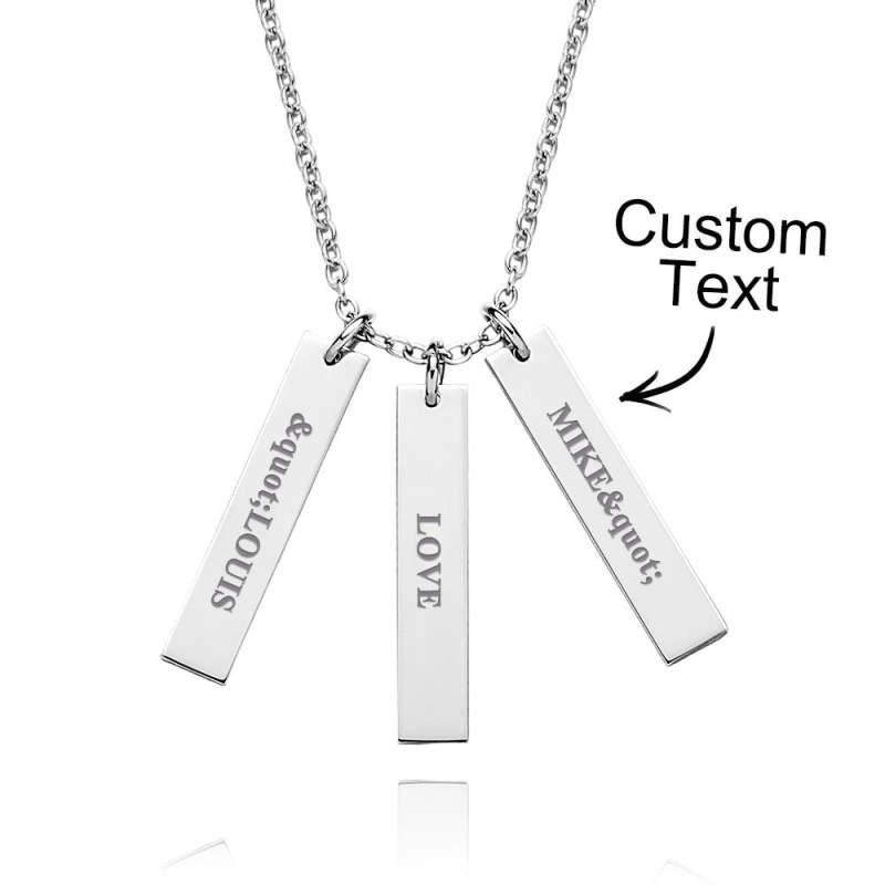 Custom Engraved Necklace Tiny Personalized Bar Tag Creative Gifts