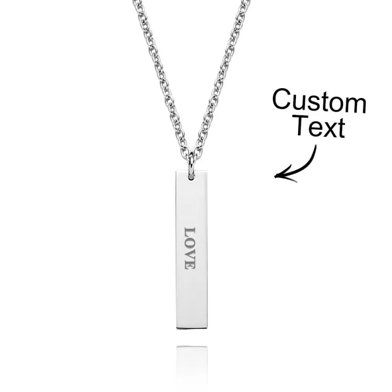 Custom Engraved Necklace Tiny Personalized Bar Tag Creative Gifts 4