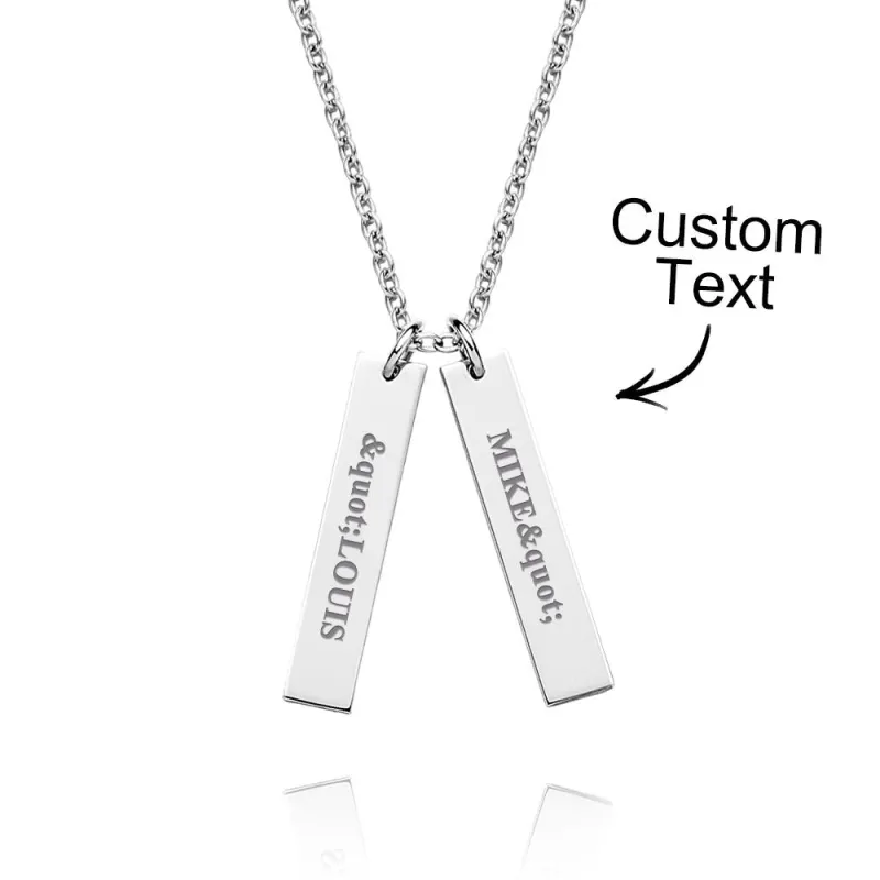 Custom Engraved Necklace Tiny Personalized Bar Tag Creative Gifts 5