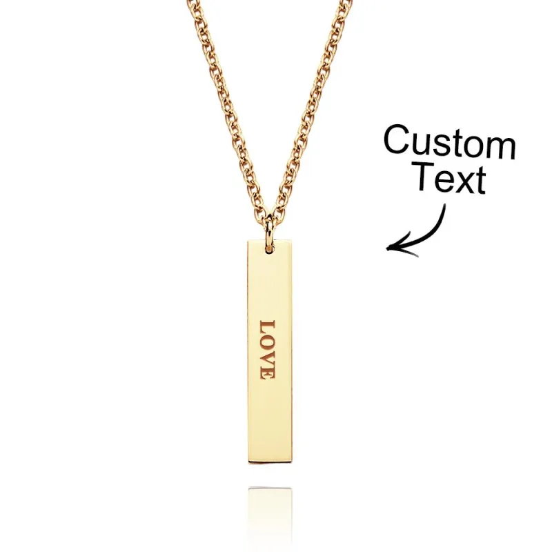 Custom Engraved Necklace Tiny Personalized Bar Tag Creative Gifts 6