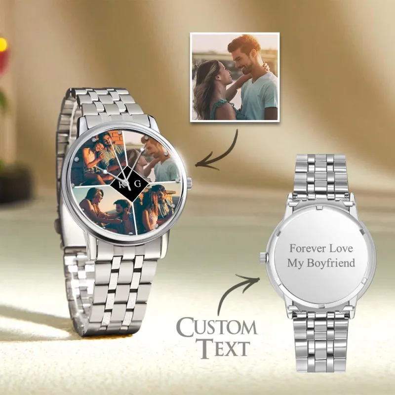 Custom Engraved Photo Watch for Men Personalized Engraved Picture Watch For Valentine's Day To Boyfriend 3