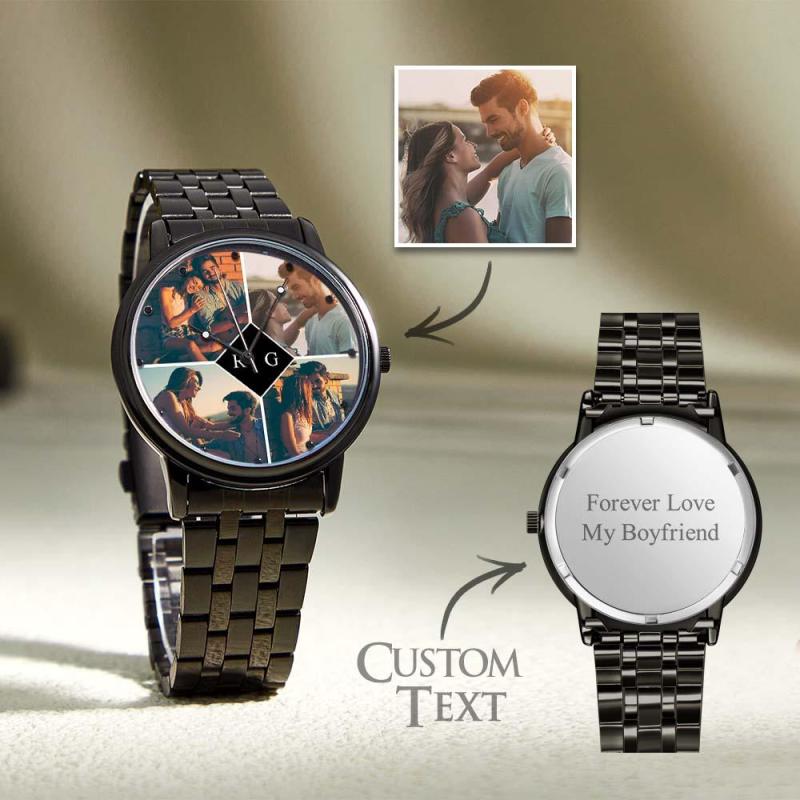 Custom Engraved Photo Watch for Men Personalized Engraved Picture Watch For Valentine's Day To Boyfriend