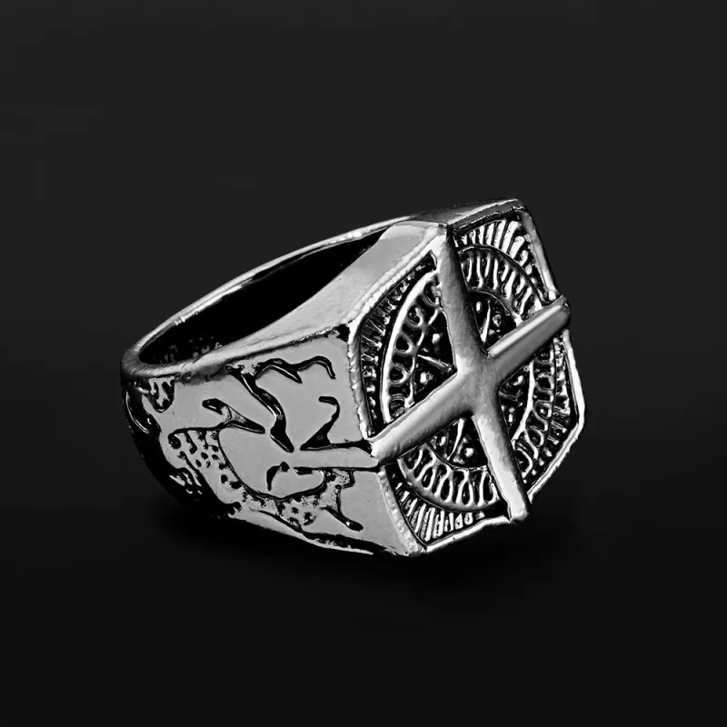 Custom Engraved Rings Men's Punk Rings North Star Rings Gift For Him 2