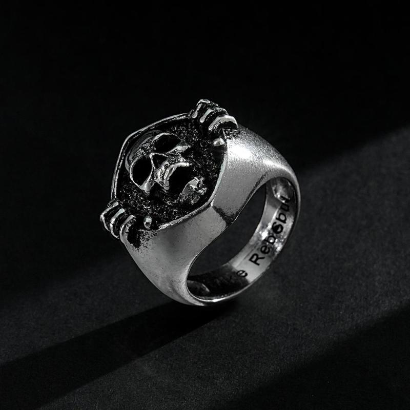 Custom Engraved Rings Men's Punk Rings Skeleton Rings Gift For Him 2