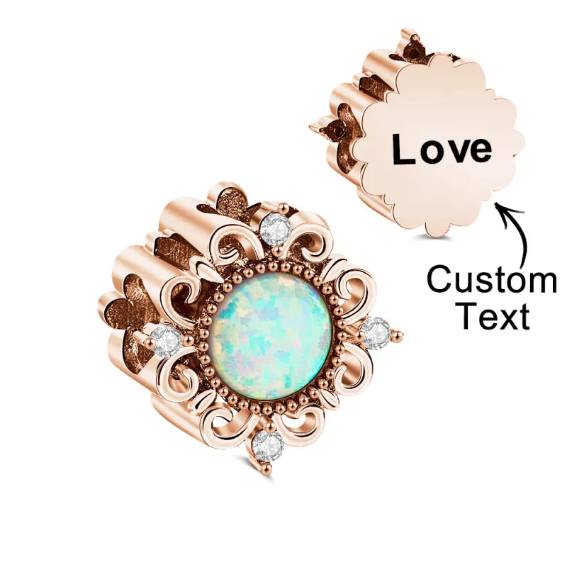 Custom Engraved Vintage Opal Charm Gift for Her 5