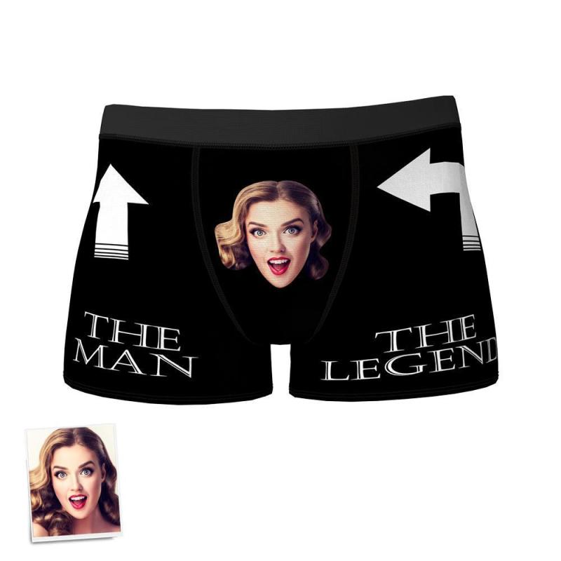 Custom Face Boxer Briefs for Men The Legend Underwear Anniversary Gift for Boyfriend