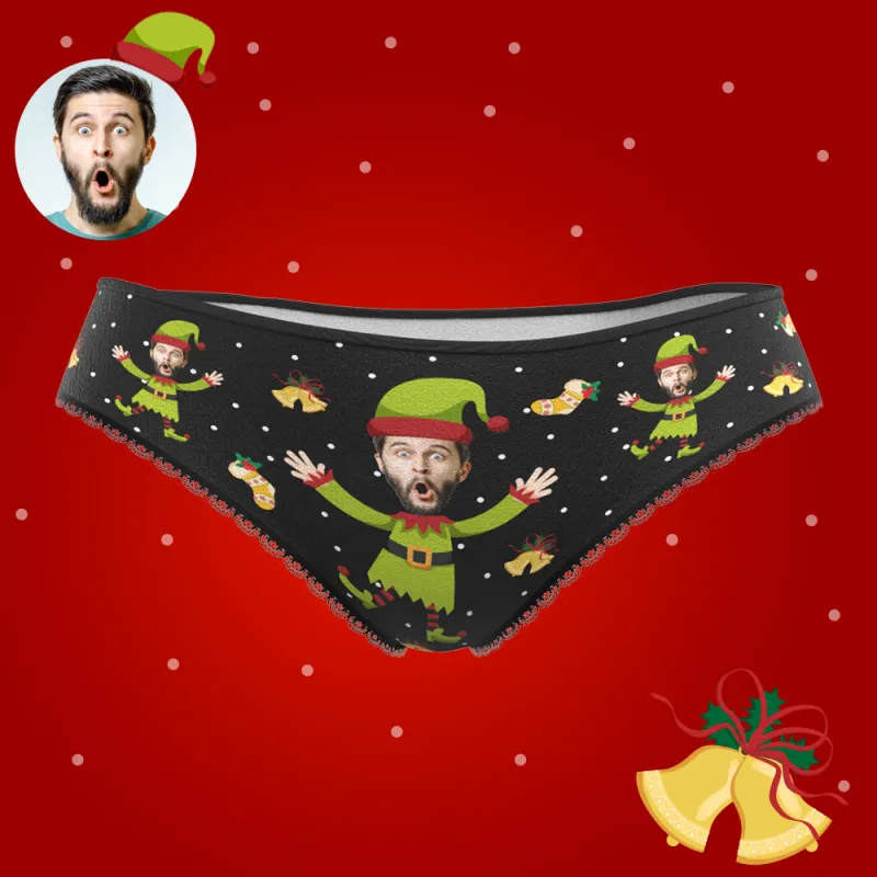 Custom Face Christmas Underwear, Custom Christmas elf Underwear, Best Christmas Gift For Girfriend