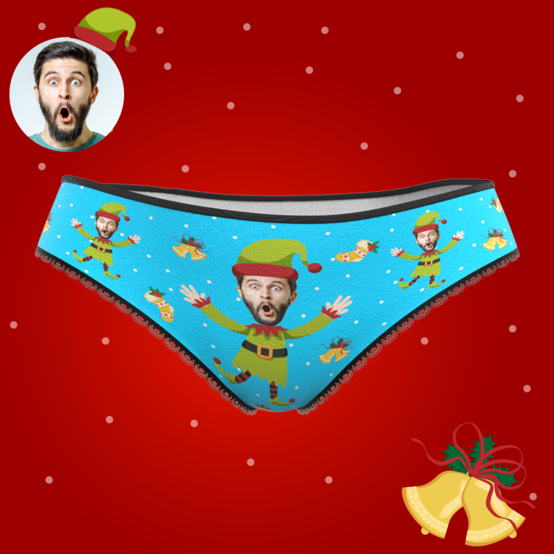 Custom Face Christmas Underwear, Custom Christmas elf Underwear, Best Christmas Gift For Girfriend 6