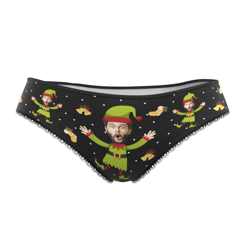 Custom Face Christmas Underwear, Custom Christmas elf Underwear, Best Christmas Gift For Girfriend 1