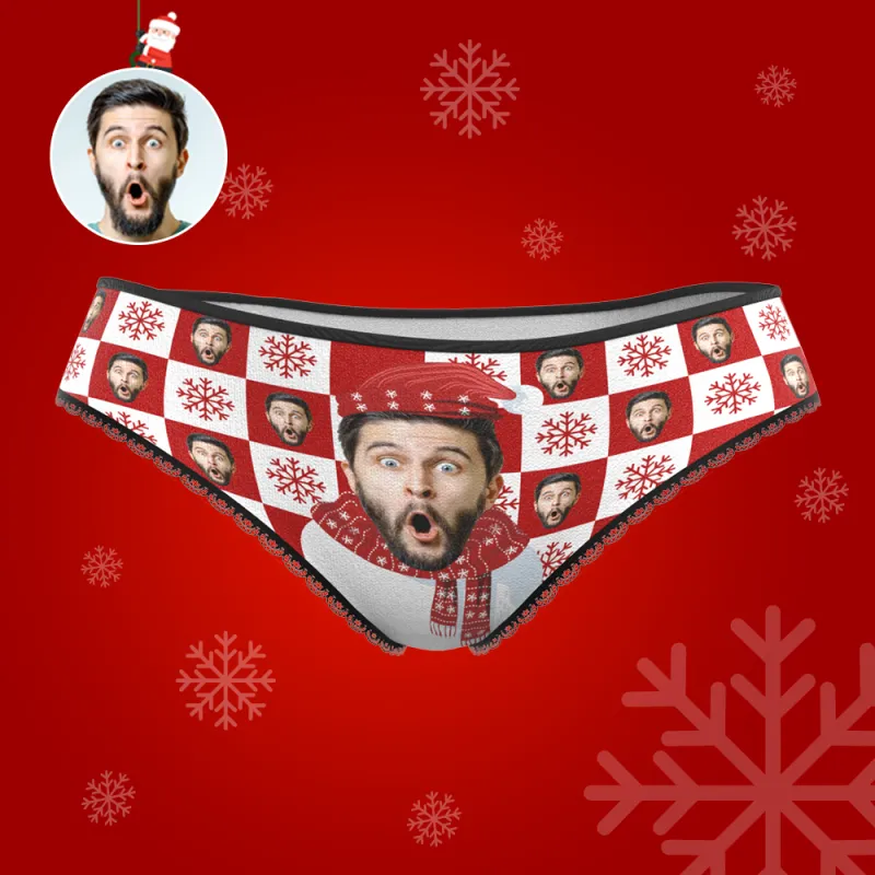 Custom Face Christmas Underwear, Custom Face Snowman Underwear, Best Christmas Gift For Girfriend