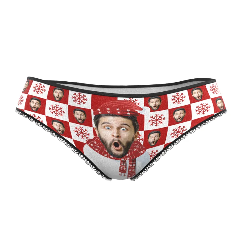 Custom Face Christmas Underwear, Custom Face Snowman Underwear, Best Christmas Gift For Girfriend 1