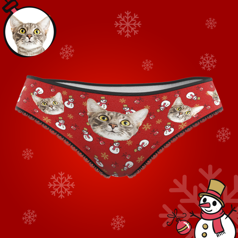 Custom Face Christmas Underwear, Funny Christmas Pet Underwear, Best Christmas Gift For Girfriend 3