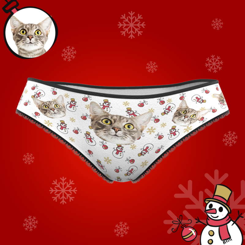 Custom Face Christmas Underwear, Funny Christmas Pet Underwear, Best Christmas Gift For Girfriend