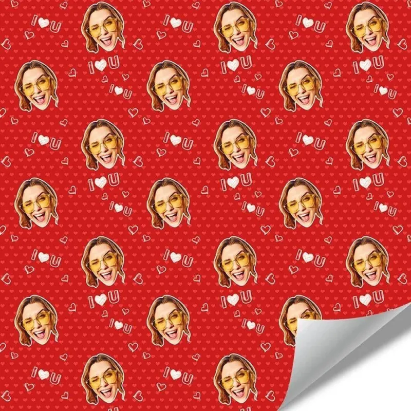 Custom Face Gift Wrap - Love