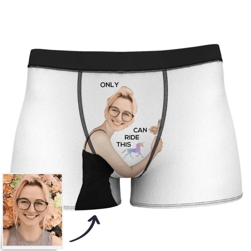 Custom Face on Body Boxer Shorts Unicorn - Men's