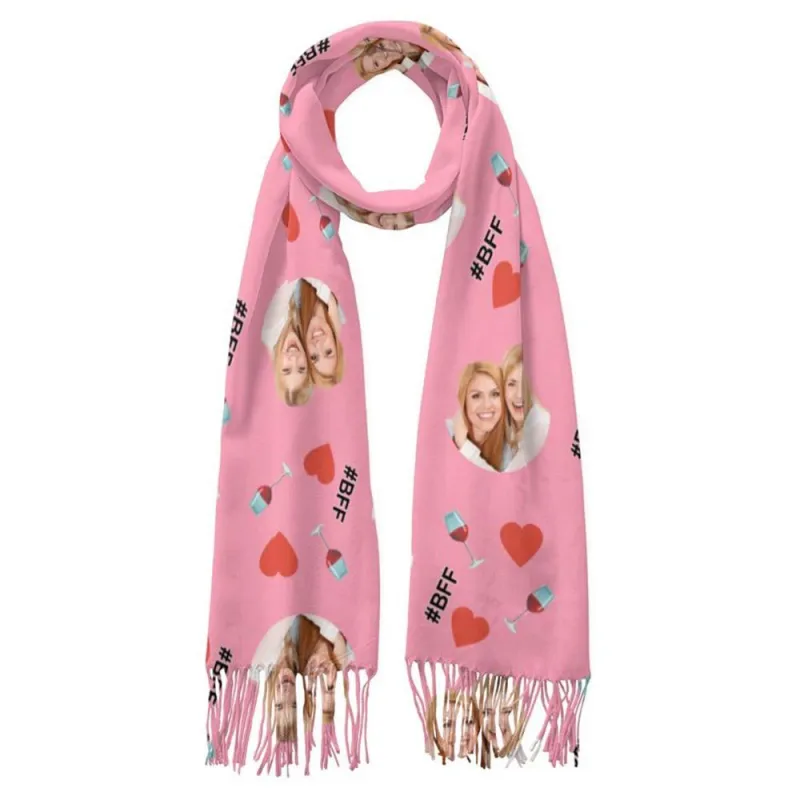 Custom Face Scarf For Friends Perfect Gift For Girls Warm Winter Fashion Accessories Multicolor Scarf Chiristmas Gift 5