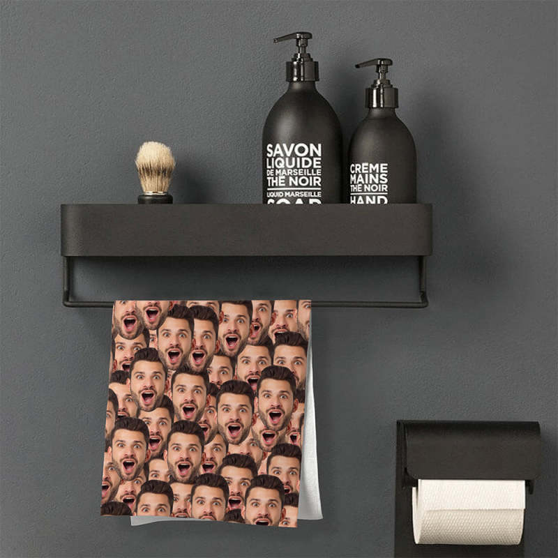 Custom Face Seamless Towel Personalized Photo Towel Funny Gift