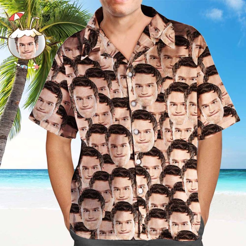 Custom Hawaiian Shirts Muti-face Design Aloha Beach Shirt For Men 1