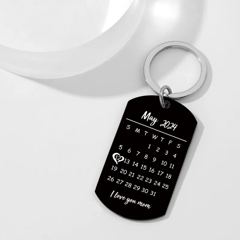 Custom Keychain Photo Calendar Keychain Tag Keychain Gift for Mother 3