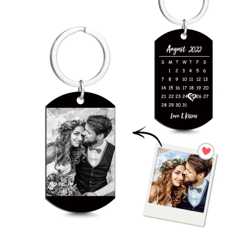 Custom Keychain Photo Calendar Keychain Tag Keychain Gift For Newly Married Couples Key Chains 1