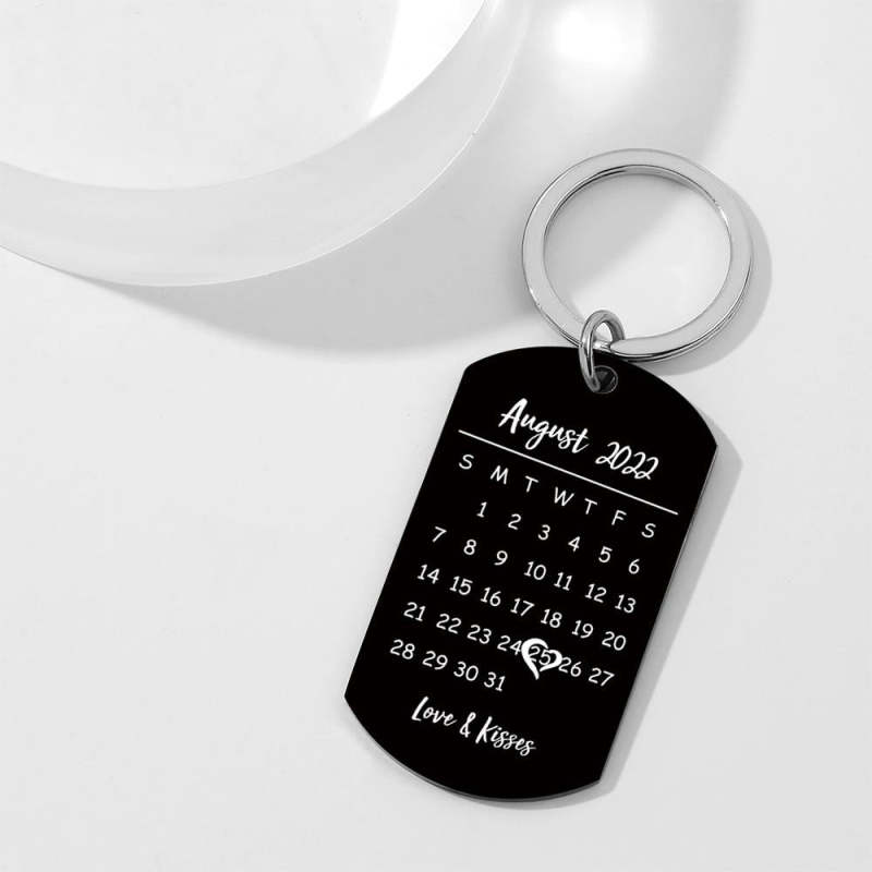 Custom Keychain Photo Calendar Keychain Tag Keychain Gift For Newly Married Couples Key Chains 3