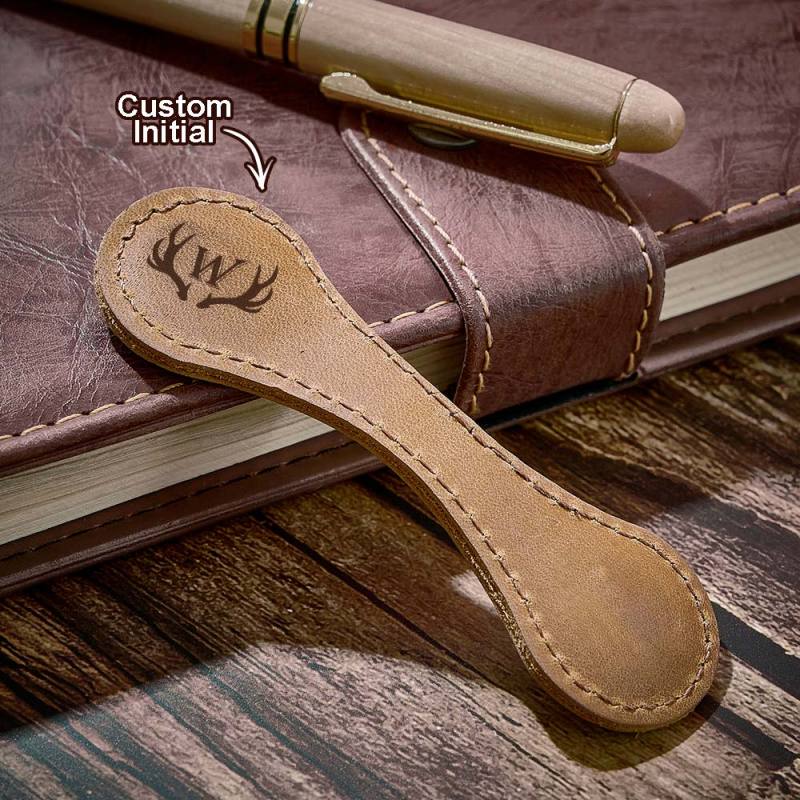 Custom Leather Bookmark Personalized Engraved Magnetic Bookmark Gift for Book Lover 2