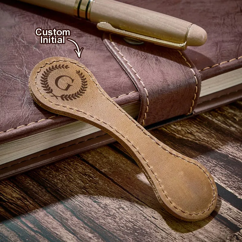 Custom Leather Bookmark Personalized Magnetic Bookmark Reader Gift for Family or Friend 3