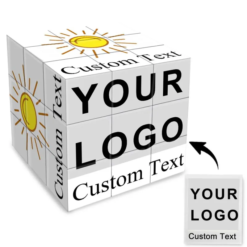 Custom Logo Three-level Rubic's Cube with Text Gifts