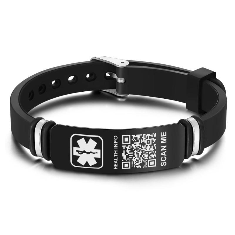 Custom Medical Bracelets with QR Code Custom Emergency Medical Information Men's Gifts 3