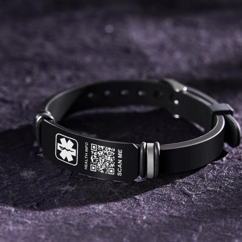 Custom Medical Bracelets with QR Code Custom Emergency Medical Information Men's Gifts 5