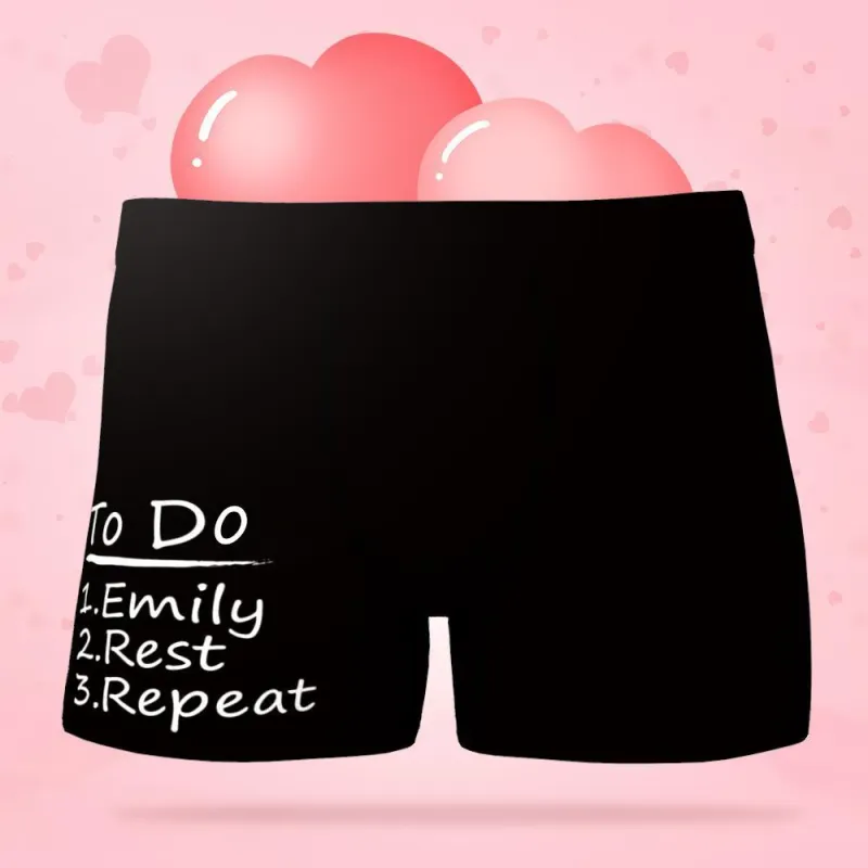 Custom Men's Boxer Underwear Shorts with To Do List Gifts for Him